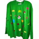 ASOS “Native Youth” Oversized Green Sweatshirt Fox Panda Embroidery Adult Small Photo 0