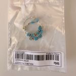 SheIn NWT Blue & Gold Hoop Earrings Photo 3