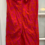 Ralph Lauren Front Tie Floral Orange Pink Midi Skirt Resort Vacation Size Medium Photo 0