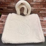 Victoria's Secret  Ivory VS Logo Sherpa Tote Bag Photo 6