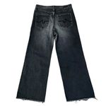 AG Adriano Goldschmied AG Jeans The Etta High Waisted Wide Leg Crop Jeans Black Grey Raw Edge Hem 30R Photo 1