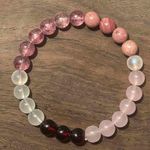 Boutique Love Spell Pink and White Beaded Bracelet Photo 2