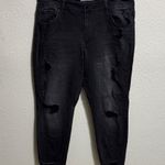 KanCan Jeans Women Plus Size 16 Black Distressed Skinny Fit Gray Photo 0