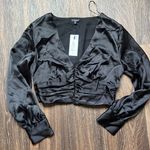 Dynamite  V Neck Satin Blouse Photo 0