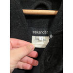 Eskandar Black Wool Cashmere Cocoon Coat Button Front Made in England Size 1 Photo 9