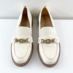 Sam Edelman Christy Patent Leather Chain Detail Loafers Flats Cream Ivory 7 Photo 4