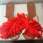 Frances Valentine New York Fringed Slides Sandals Orange Size 9B Sample Photo 0