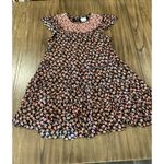 Saylor Anthropologie  Priti floral Boho Cap Sleeve Pink Brown mini dress  L Photo 1