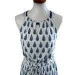 Cabana Life Maxi Dress Halter Neck Blue White Size Medium Photo 1