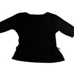 Papaya Hot Blouse Top Black Faux Wrap V Neck Bow Accent Y2K Medium* Photo 1