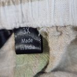 Mlle Gabrielle  Tan and Green Striped Cotton Wide Leg Pull-on Pants Size 3X Photo 7