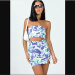 Princess Polly Zoe Blue Green Marble Swirl Crop Top + Skirt Coord Set 2 Photo 0