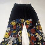 Sandro Sz 1  Paris Women's Bell Bottoms Flared Printed 100% Silk Floral Pants Photo 4
