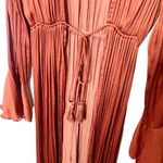 Free People Intimately Free You Wish Rust Satin Robe Tie Front Bell Sleeves M Photo 6