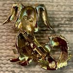 Vintage Multicolored Rhinestones Gold Tone Puppy Dog Lapel Pin Brooch Photo 10