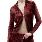 NWT Aya Muse Cyro Top Jacket Full Zip Chenille Fabric in Rust Size M Red Size M Photo 8