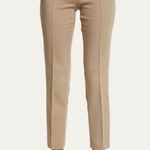 Akris Punto Pants Franca Mid-Rise Crop Pants Light Brown (Khaki/Tan) Sz 12 NWT Photo 0