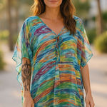 Ralph Lauren Lauren Womens Swim Coverup Multicolor Bright Tribal Abstract OS Photo 0