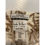 Nicole Miller Tropical Leaf Linen Cream Wide Leg Pants Womens XL Lagenlook Photo 10