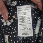 Loft Black Floral Print 3/4 Sleeve Wrap Romper Size 10 Photo 4