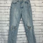 PacSun Vintage Y2K Dad Jeans High Rise Button Fly Light Wash Distressed Size 28 Photo 0