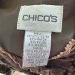 Chico's  Chocolate Brown Velvet Burnout Floral Patchwork Jacket Button Front Photo 4