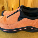 Lands' End  Women's Shoes Sz 6B Orange Suede Zip Moc Outdoor Photo 0