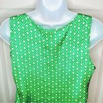 Jules & Leopold Geometric Satin Sleeveless Layering Top Smocked Waist Green S Photo 4