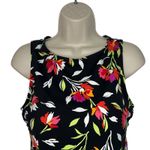 Lands' End Black Red Floral High Neck Tankini Swim Top Size 8 DDD 504536 Photo 1
