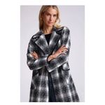 Avec Les Filles NWT Plaid Tweed Double-Breasted Coat Black Multi WOOL Photo 8