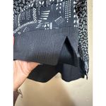 Allison Daley Black White Abstract Print Button Down 3/4 Sleeve Top Photo 5