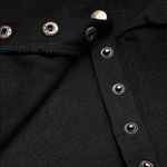 Women's Long Sleeve Ribbed Open Front Snap Button Down Knit Cardigans Black Size L Photo 5