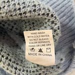 Debut  - Blue Jacquard Butterfly Crew Neck Cropped Sweater - Medium Photo 8