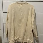 Aerie  Lace Up Oversized Crew Sweatshirt Cream Photo 2