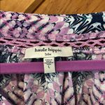 Haute Hippie  Tribe Ivy 3/4 Sleeve Blouse Purple pastel butterfly sleeves Photo 3