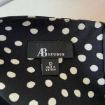 AB Studio NWOT | AB Studio women’s black polka dotted sleeveless zip dress — size 12 Photo 4