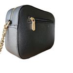 Ellen Tracy NEW Octavia Women's Black Pebbled Leather Gold Chain Crossbody Bag Photo 2