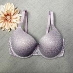 PINK - Victoria's Secret Victoria’s Secret Pink Wear Everywhere T Shirt Bra Purple & Silver Lace 34DD Photo 2