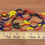 Vintage Curve Tube Glass Multi Strand Colorful Glass Bead 22” Beaded Necklace Photo 4