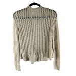 Lauren Conrad Ivory Open Crochet Knit Cardigan Sweater Ruffle Hem S Photo 1