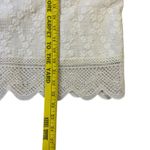 TanRuk Store Lace Shirt Short Sleeve Puff Sleeve Button Down Cream White Women Size L Photo 7