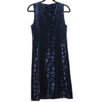 T Tahari Womens Bodycon Dress Blue Burnout Cut Out Velour Sleeveless Sexy Zip M Photo 4