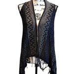Miami Francesca Knit Sweater vest Navy Blue Size Medium NWT Tribal Festival Photo 0