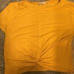 Tilly's Yellow Tie Knot Crop Top Photo 0