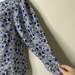 Rebecca Taylor  Silk Blend Twilight Printed 3/4-Sleeve Top Snow Combo Women's 4 Photo 2