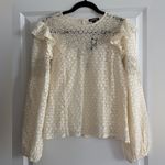 EXPRESS NWT Lace Long Sleeve Ruffle Shoulder Top Photo 2