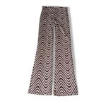 Urban Outfitters  Chevron Flare Pants Brown Beige Knit‎ Ribbed High Rise Size XS Photo 1