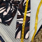 Cache  Blazer Jacket Small Abstract Print Fitted Side Laced‎ Up Brown Black Ivory Photo 8