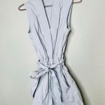 DEREK LAM 10 CROSBY x RTR Light Blue Cotton Button Front Tie Waist Romper Size46 Size undefined Photo 4