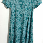 Lularoe Carly dress, turquoise and white floral pattern, jacquard knit size XXS Photo 0
